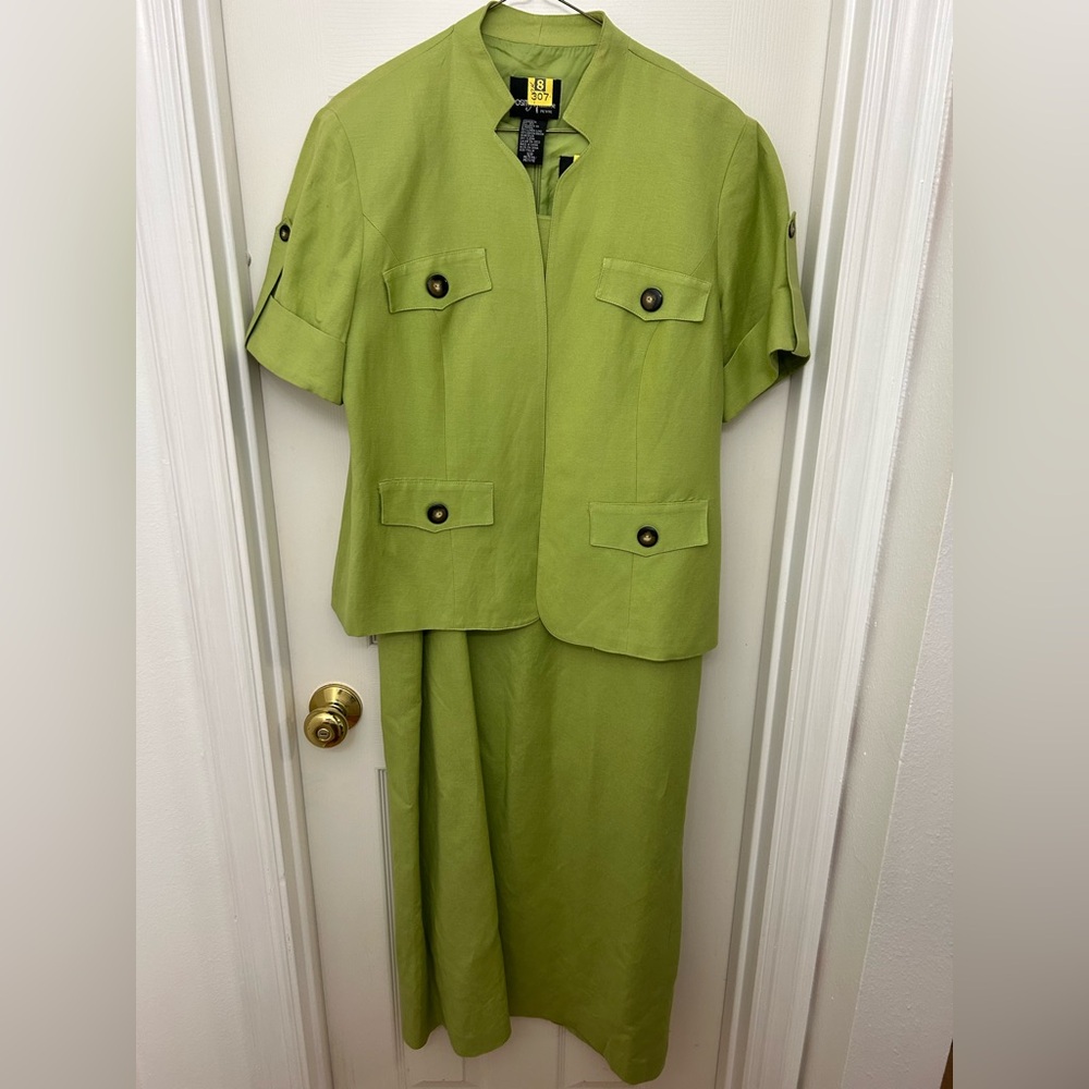 Green Women's Dress with Jacket